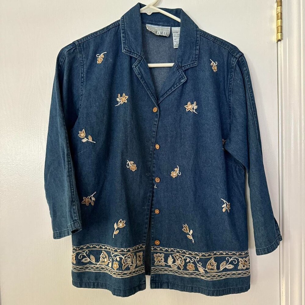 vintage Casey & Max embroidered button down